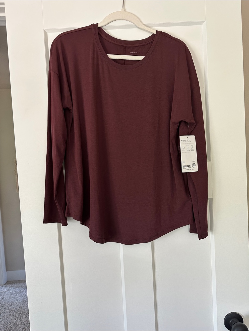 Athleta With Ease Top 2.0 in Burgundy